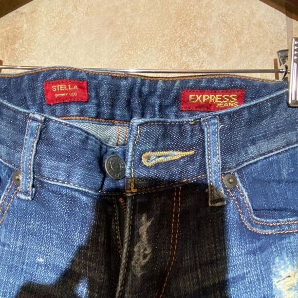 Express Stella Skinny Leg Blue Jeans 0 - Picture 6 of 6
